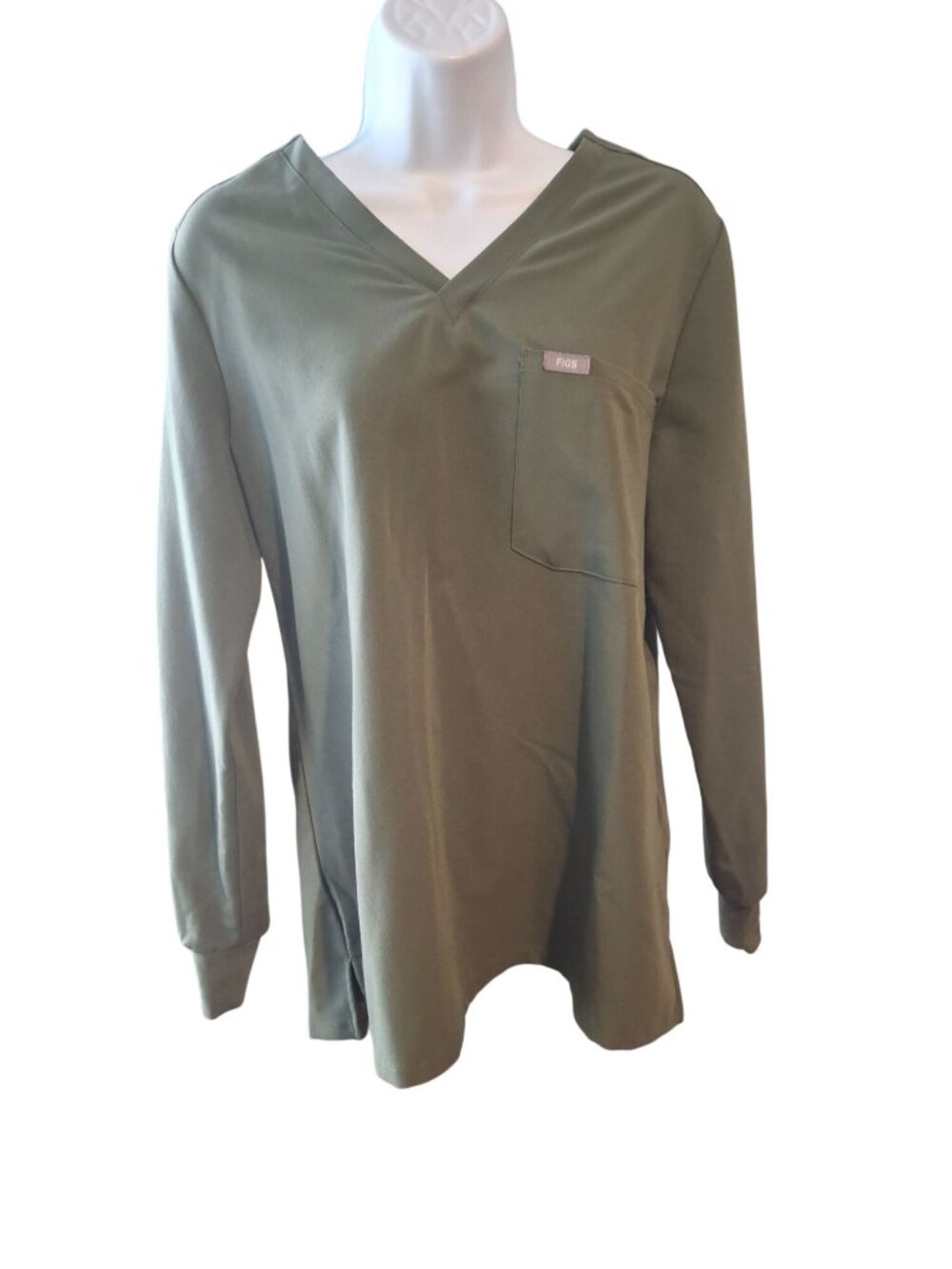 FIGS Technical Scrub Set Womens S Olive Green Long Sleeve Zamora Jogger Utility